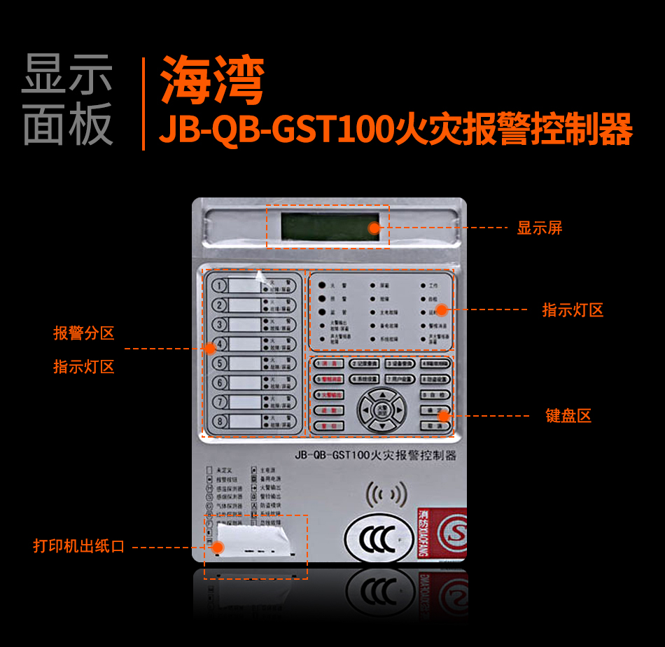 海灣JB-QB-GST100山西火災(zāi)報警控制器顯示面板